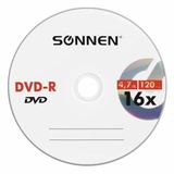 Диск оптический DVD-R SONNEN 4,7Gb 16х Bulk 