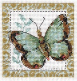Набор для вышивания 10х10см Бабочка салатная, Кларт Panna,  [5-056]