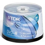DVD-R TDK 4,7гб 16х туба по 50 шт.