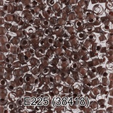 Бисер стеклянный GAMMA 5гр кристально-прозрачный с ярким цветным покрытием, коричневый, круглый 10/*2,3мм, 1-й сорт Чехия, Е225 (38418)
