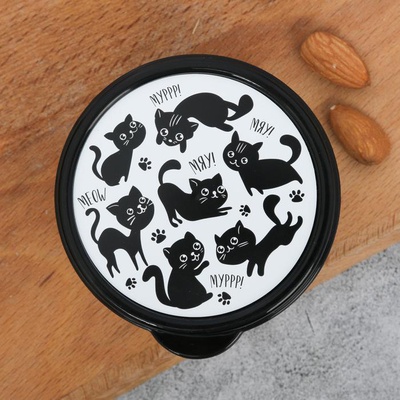 Ланч-бокс (пластик) мини, 150 мл, «Мур, мяу», (круглый), 3855157