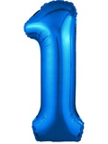 Шар воздушный фольгированный Цифра 1, 40" 102см, цвет синий SLIM 754504