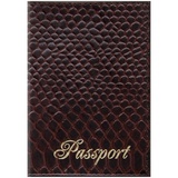 Oбложка для паспорта OfficeSpace "Питон" кожа, коричневый,  254226