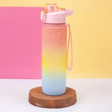 Бутылка для воды, (пластик) 1000 мл, Rainbow, pink, 8027-03