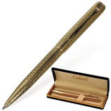 Ручка шариковая подарочная поворотная GALANT "Graven Gold", 0,7 мм, синяя, корпус золотистый с гравировкой, золотистые детали [140466]