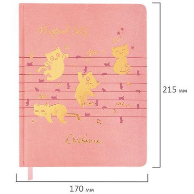 Дневник для музыкальной школы 48л. (твердый)  BR Нотки, кожзам, фольга, 107368