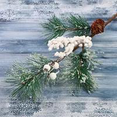 Декоративная веточка "Зимние грезы", ветка листья ягоды шишка, 27 см
