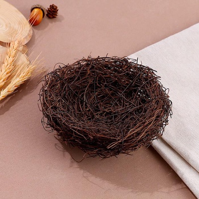 Гнездо из природных материалов для декора, 13×13×6.5 см, 9668755