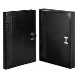 Ежедневник недатированный, A5+, 160л. Escalada, сариф черный, твердый переплёт с поролоном, кожзам "Снейк", промостикер + подарочная картонная коробка