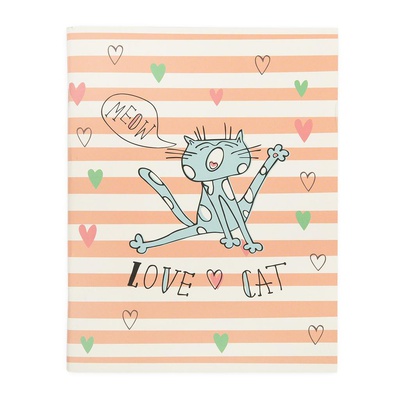Тетрадь 96л клетка скоба, Забавные коты. Love cat, мелованный картон, (SVETOCH), SVT_960321_03