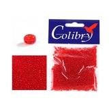 Стеклянный бисер Colibry 20г прозрачный блестящий красный (32)