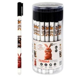 Ручка стираемая гелевая 0,5мм, Пиши-стирай, Сердитые звери, полноцветный дизайн корпуса софт-та, с ластиком, сменный стержень, 71657