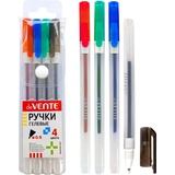 Набор гелевых ручек 4шт. 4цв. deVENTE.Hit, 0,5 мм, прозрачный-матовый корпус, сменный стержень, в пластиковом блистере с подвесом, 5051372