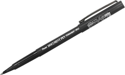 Ручка роллер 0,5мм, Pentel Document Pen, черный, одноразовая, в блистере [XMR205-А]