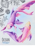 Дневник 1-11 кл. 40л. (твердый) Фиолетовые рыбки, 7БЦ, софт-тач, цветной дизайн, Д40-9249