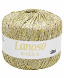 Пряжа Lanoso PARLA 25г/217м (75% люрекс 25% пайетки),  золото с золотыми пайетками, 1351