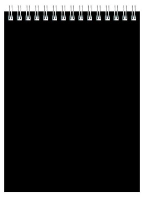 Блокнот А7 80л. на гребне, клетка, Черный, мягкая обложка, мелованный картон, [152461]