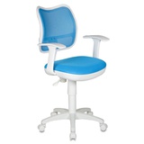 Кресло CH-W797//LB/TW-55 ткань: сетчатая, светло - голубая, белый пластик ( до 120кг ) 