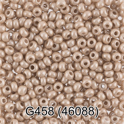 Бисер стеклянный GAMMA 5гр непрозрачный с цветным глянцевым покрытием, темно-бежевый, круглый 10/*2,3мм, 1-й сорт Чехия, G458 (46088)