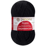 Пряжа ПЕХ Деревенская 100г/250м (100% полугрубая шерсть) 02 черный