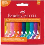 Мелки пластиковые утолщенные Faber-Castell "Grip Jumbo" 12цв., трехгранные, картон, европодвес, 122540