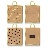 Пакет подарочный 18*23*8 см deVENTE.Ethetic Gold" вертикальный, тиснение фольгой, бумага 210 г/м², ассорти 4 цвета, 9041438