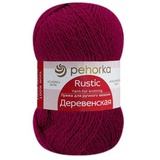 Пряжа ПЕХ Деревенская 100г/250м (100% полугрубая шерсть) 07 бордо