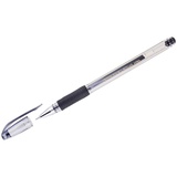 Ручка гелевая 0,7мм черная Crown "Hi-Jell Needle Grip" 500RNB, резиновый держатель, игольчатый стержень [209477]