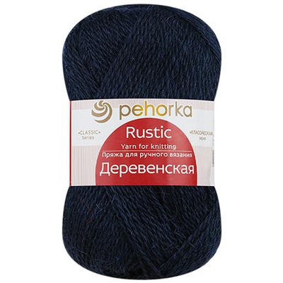 Пряжа ПЕХ Деревенская 100г/250м (100% полугрубая шерсть) 04 т.синий