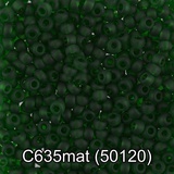 Бисер стеклянный GAMMA 5гр матовый, темно-зеленый, круглый 10/*2,3мм, 1-й сорт Чехия, C635mat (50120)