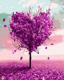 Картина по номерам 40х50см Фиолетовое дерево-сердце VA-1700 (сложность ***)