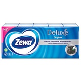 Платочки бумажные носовые Zewa "Deluxe", 3-х слойные белые 10шт. 19*21см, без аромата, 221587 