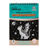 Гравюра-Блокнот 14*20см 10л. (голографический эффект (серебро)) на гребне Hobbius. Космический кот, листы с рисунком, 3+ (GHPB-06)