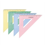 Треугольник 45°, длина 14см, пластиковый тонированный, цвет в ассортименте, 08.22.31 [053602]