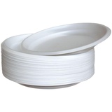 Одноразовая тарелка бессекционная d=205мм, белая ПС ( комплект 100шт. ), холодное/горячее  000996