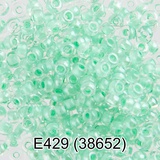 Бисер стеклянный GAMMA 5гр кристально-прозрачный с цветным отверстием, блестящий, зеленый, круглый 10/*2,3мм, 1-й сорт Чехия, Е429 (38652)