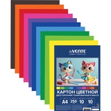 Картон цветной 2х-сторонний тонированный А4 10л. 10цв., deVENTE. Hobby Creative, 250 г/м², пакет с европодвесом  [8114529]