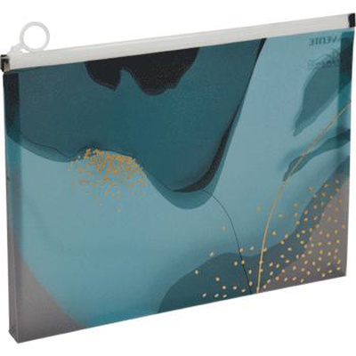 Папка на молнии с расширением 320*245*25мм 180мкм полупрозрачная искрящаяся фактура с рисунком, тиснение фольгой, deVENTE. Marandi. Sparkle, индивидуальная маркировка, 3072214