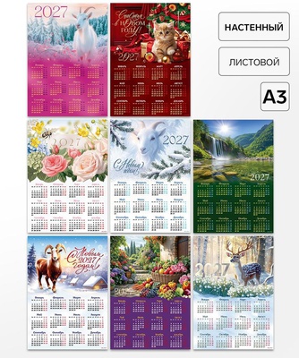 Календарь настенный, 2027г, А3 МИКС, 11042821