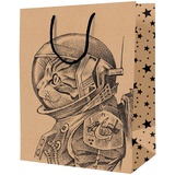 Пакет подарочный  11*14*6,5см ArtSpace "Space Cat", крафт, K_46056