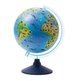 Глобус зоогеографический (детский) 250мм, Globen, без подсветки, на круглой подставке, [Ке012500269]