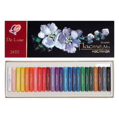 Пастель масляная 24цв. ЛУЧ De Luxe, круглое сечение, картонная коробка 30С 1938-08