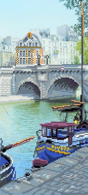 Канва/шелк (бисер) 24х47см Прогулка Матренин Посад,  [4186]