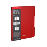 Тетрадь 2х48 л. А5+,  клетка Erich Krause, FolderBook Classic, съемная пластиковая обложка, двойной блок, красный, ЕК48023