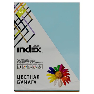 Бумага цветная Index Color, 160гр, А4, 125л. 5х25 (13,55,25,61,72),  [ICmixpastel/5x/25/160]
