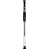 Ручка гелевая 0,5мм черная Attomex, с прозрачным корпусом, металлическим наконечником и резиновым держателем, индивидуальная маркировка, 5051307