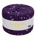 Пряжа Lanoso PARLA 25г/217м (75% люрекс 25% пайетки),  фиолетовый с серебряными пайетками, 5951
