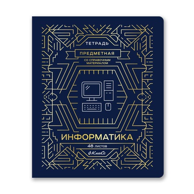 Тетрадь предметная 48л. клетка Линия успеха - Информатика, со справочным материалом, софт тач ламинация, тиснение фольгой, [48ТПСК5_126_2_1_000580]