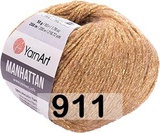Пряжа YarnArt Manhattan 50г/200м ( 7% шерсть, 7% вискоза, 30% акрил, 56% металлик) 911 бежевый