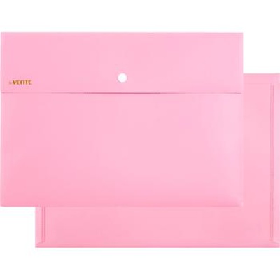 Папка на кнопке А4 непрозрачный розовый Pastel, 350 мкм, deVENTE, фактура "песок" внешний карман 180 мм, индивидуальная маркировка,  3071853
